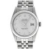 Image 1 : Rolex Mens 36mm Stainless Steel Silver Diamond Datejust Wristwatch