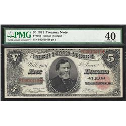 1891 $5 Treasury Note Fr.363 PMG Extremely Fine 40
