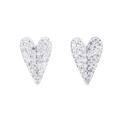 14KT White Gold 0.25ctw Diamond Heart Shaped Earrings
