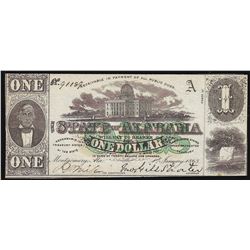 1863 $1 State of Alabama Obsolete Bank Note