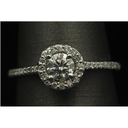 14KT White Gold 0.61ctw Diamond Solitaire Engagement Ring