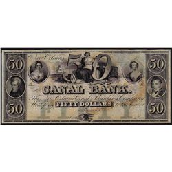 1800's $50 Canal Bank New Orleans Obsolete Note