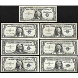 Lot of (7) 1957 $1 Silver Certificate Notes