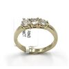 Image 4 : 14KT Yellow Gold 0.66ctw Round Cut Three-Stone Diamond Engagement Band Ring