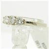 Image 5 : 14KT Yellow Gold 0.66ctw Round Cut Three-Stone Diamond Engagement Band Ring