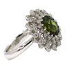 Image 2 : 14KT White Gold Certified 2.71ctw Natural Oval Cut Green Tourmaline and Diamond