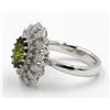 Image 5 : 14KT White Gold Certified 2.71ctw Natural Oval Cut Green Tourmaline and Diamond