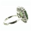 Image 5 : 14KT White Gold 10.62ctw Oval Cut Green Sapphire and Diamond Ring