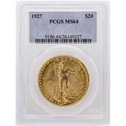 1927 $20 Saint Gaudens Double Eagle Gold Coin PCGS MS64