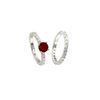 Image 4 : 14KT White Gold 2.84ctw Round Cut Red Ruby Diamond Engagement Bridal Set