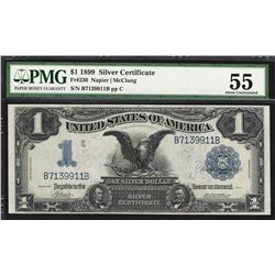 1899 $1 Black Eagle Silver Certificate Note Fr.230 PMG About Uncirculated 55
