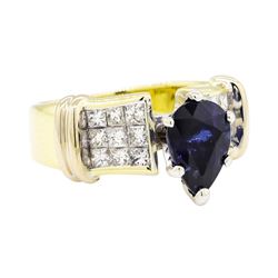 18KT Yellow Gold 2.20ct Sapphire and Diamond Ring