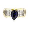 Image 2 : 18KT Yellow Gold 2.20ct Sapphire and Diamond Ring