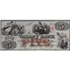 Image 1 : 1836 $5 The Valley Bank of Maryland Obsolete Bank Note