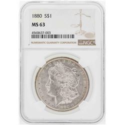 1880 $1 Morgan Silver Dollar Coin NGC MS63