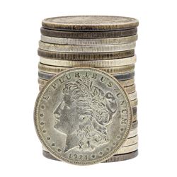 Roll of (20) 1921 $1 Morgan Silver Dollar Coins - Circulated