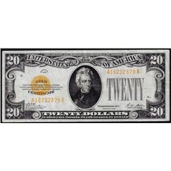 1928 $20 Gold Certificate Note