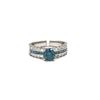 Image 1 : 14KT White Gold 1.85ctw Fancy Blue Diamond Wedding Engagement Ring