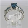 Image 4 : 14KT White Gold 1.85ctw Fancy Blue Diamond Wedding Engagement Ring