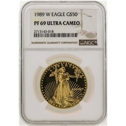 1989-W $50 American Gold Eagle Coin NGC PF69 Ultra Cameo