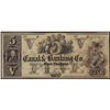 Image 1 : 1800's $5 Canal & Banking Co. New Orleans Obsolete Bank Note