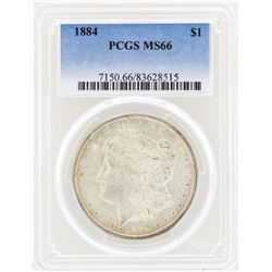 1884 $1 Morgan Silver Dollar Coin PCGS MS66