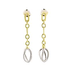 18KT Yellow and White Gold 0.80ctw Diamond Earrings