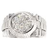 Image 1 : 14KT White Gold 0.62ctw Men's Round Brilliant Cut Diamond Ring