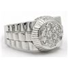 Image 2 : 14KT White Gold 0.62ctw Men's Round Brilliant Cut Diamond Ring