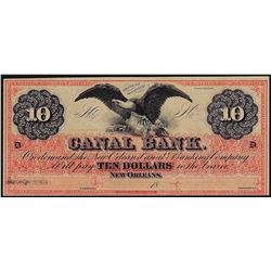 1800's $10 Canal Bank New Orleans Obsolete Bank Note