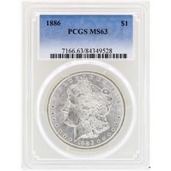 1886 $1 Morgan Silver Dollar Coin PCGS MS63