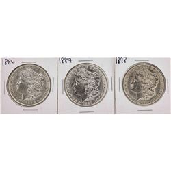 Lot of (3) Assorted Date $1 Morgan Silver Dollar Coins