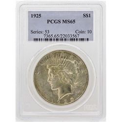 1925 $1 Peace Silver Dollar PCGS MS65