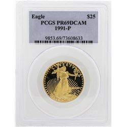 1991-P $25 American Gold Eagle Proof Coin PCGS PR69DCAM