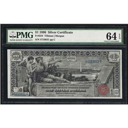 1896 $1 Educational Silver Certificate Note Fr.224 PMG Choice Uncirculated 64EPQ