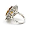Image 4 : 14KT White Gold 10.65ctw Fancy Oval Cut Madeira Citrine and Diamond Ring