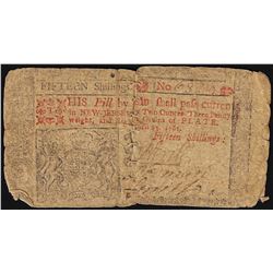 April 23, 1761 New Jersey 15 Shillings Colonial Currency Note