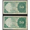 Image 2 : Lot of (2) March 3, 1863 Fifty Cent 4th Issue Fractional Notes