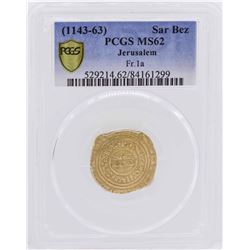 1143-63 Islamic Dynasties: Kingdom of Jerusalem Crusaders Gold Coin PCGS MS62