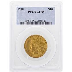 1910 $10 Indian Head Eagle Gold Coin PCGS AU55