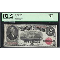 1917 $2 Legal Tender Note Fr.60 PCGS Very Fine 30