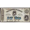 Image 1 : 1863 Fifty Cents The State of Alabama Obsolete Note