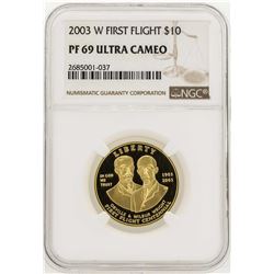 2003-W $10 First Flight Centennial Gold Coin NGC PF69