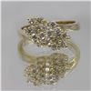 Image 1 : 14KT Yellow Gold 0.64ctw Diamond Cluster Ring