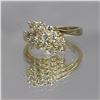 Image 6 : 14KT Yellow Gold 0.64ctw Diamond Cluster Ring