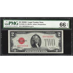 1928D $2 Legal Tender Note Fr.1505 PMG Gem Uncirculated 66EPQ