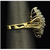 Image 4 : 14KT Yellow Gold 0.80ctw Marquise Design Diamond Ring