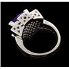 Image 3 : 14KT White Gold 5.59ct Tanzanite and Diamond Ring