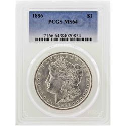 1886 $1 Morgan Silver Dollar Coin PCGS MS64