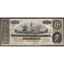 1864 $20 Confederate States of America Note